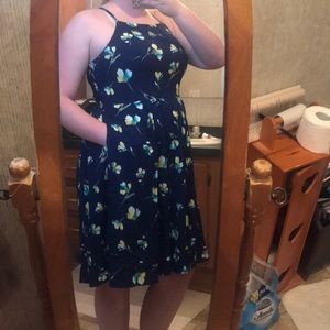 Navy Blue Floral dress size XL